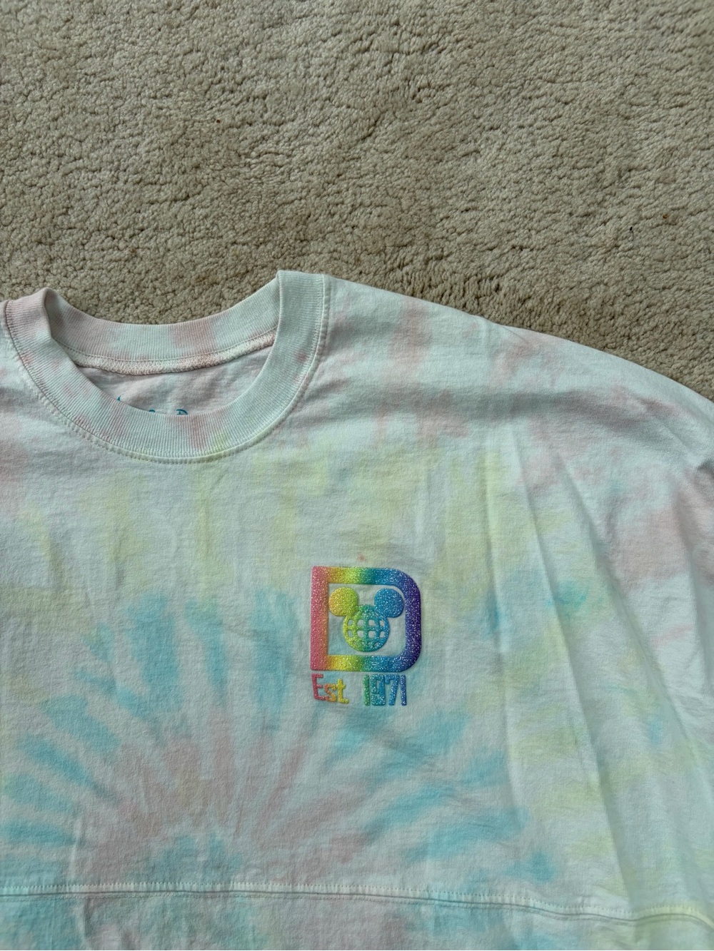 Disney Size XXL Double Extra Large Spirit Jersey Tie Dye Rainbow Cotton Candy - Picture 4 of 8